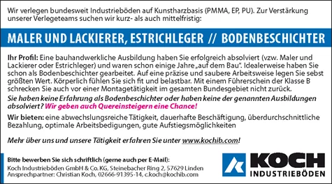 stellenanzeige bodenbeschichter